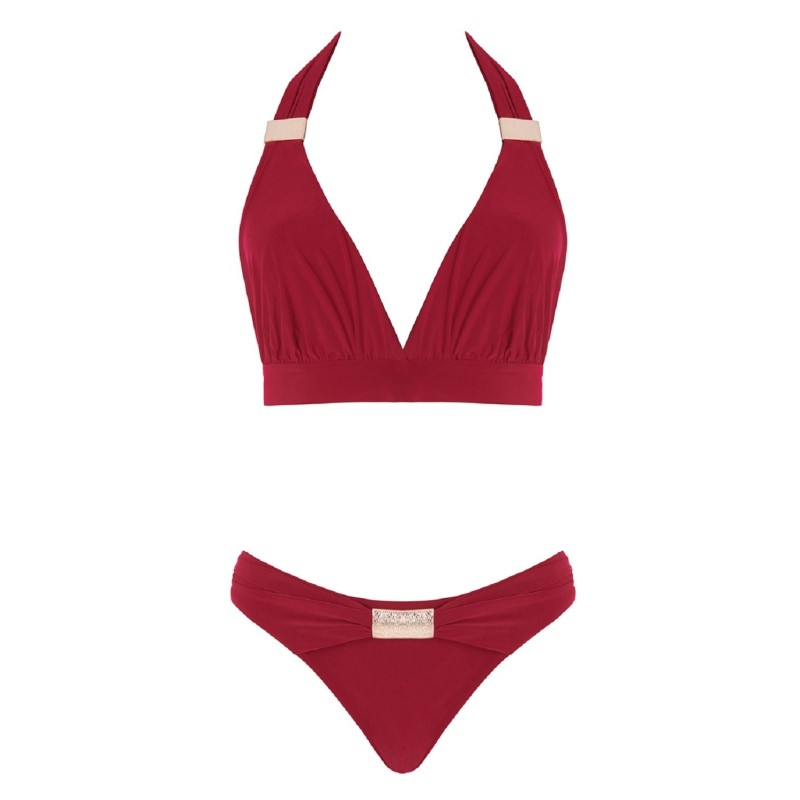 Maillot de Bain 2 pièces avec ornements dorés
