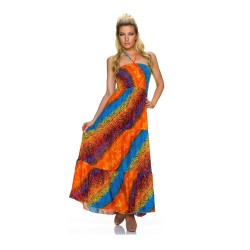 Robe longue multicolore halter