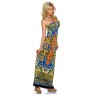 Robe longue bleue baroque Bustier à bonnet rembourré