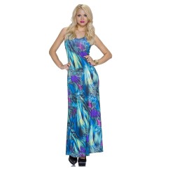 Robe longue multicolore abstraite
