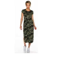 Robe Camouflage Coupe Streetwear & Fentes Latérales