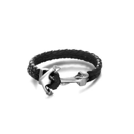 Bracelet homme cuir et ancre