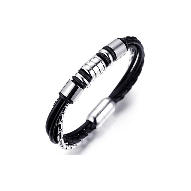 Bracelet homme cuir et acier